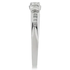 Diamond And Blue Sapphire Promise Ring In 10K White Gold (1/4 Ct. Tw.)