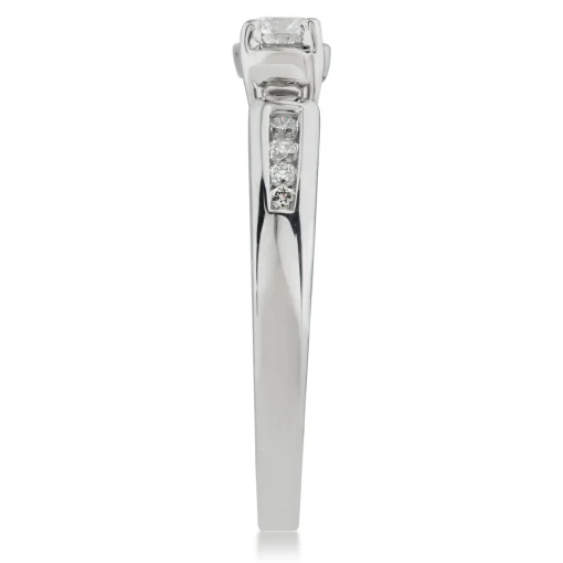 Diamond And Blue Sapphire Promise Ring In 10K White Gold (1/4 Ct. Tw.)