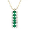 Diamond And Emerald Bar Pendant In 14K Yellow Gold (1/10 Ct. Tw.)