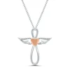 Diamond Angel Pendant In Sterling Silver