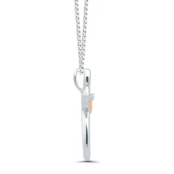 Diamond Angel Pendant In Sterling Silver