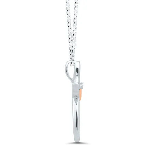 Diamond Angel Pendant In Sterling Silver
