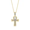 Diamond Ankh Pendant In 10K Yellow Gold (7/8 Ct. Tw.)