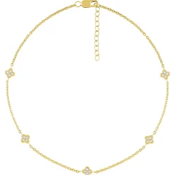 Diamond Anklet In 10K Yellow Gold (1/7 Ct. Tw.)
