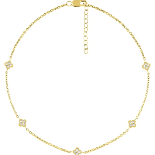 Diamond Anklet In 10K Yellow Gold (1/7 Ct. Tw.)