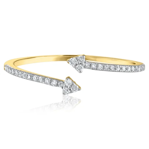 Diamond Arrow Ring In 14K Yellow Gold (1/10 Ct. Tw.)
