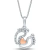 Diamond Baby Feet Pendant In Sterling Silver