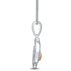 Diamond Baby Feet Pendant In Sterling Silver
