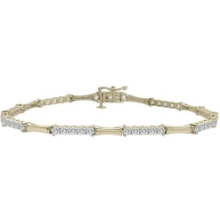 Diamond Bamboo Bracelet In 10K Yellow Gold (2 Ct. Tw.)