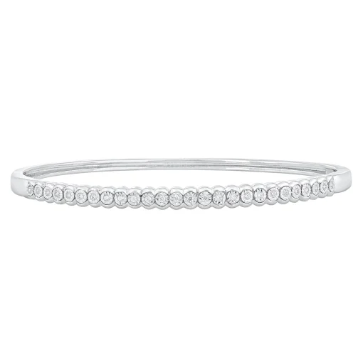 Diamond Bangle Bracelet In Sterling Silver (1/4 Ct. Wt.)
