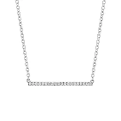 Diamond Bar Necklace In 10K White Gold (1/10 Ct. Tw.)