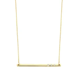 Diamond Bar Necklace In 10K Yellow Gold