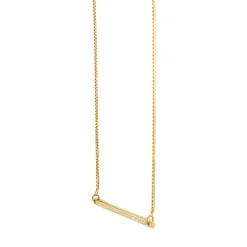 Diamond Bar Necklace In 10K Yellow Gold