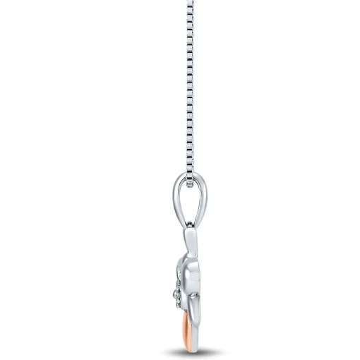 Diamond Bee Pendant In Sterling Silver