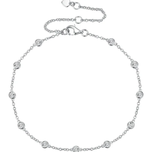 Diamond Bezel Bracelet In Sterling Silver (1/10 Ct. Tw.)