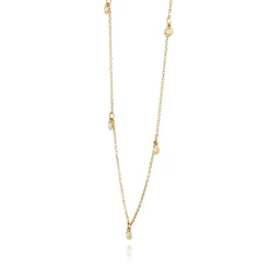 Diamond Bezel Dangle Necklace In 10K Yellow Gold (1/4 Ct. Tw.)