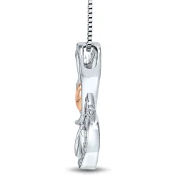 Diamond Butterfly Pendant In Sterling Silver