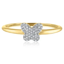 Diamond Butterfly Ring In 14K Yellow Gold (1/10 Ct.Tw.)