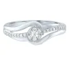 Diamond Bypass Promise Ring In Sterling Silver (1/7 Ct. Tw.)