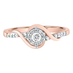 Diamond Bypass Promise Ring In 10K Rose Gold (1/5 Ct. Tw.)