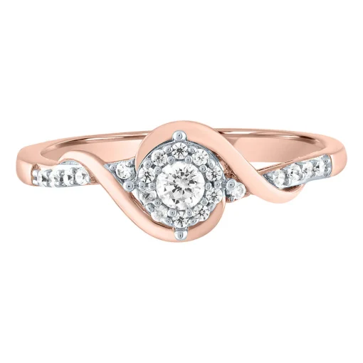 Diamond Bypass Promise Ring In 10K Rose Gold (1/5 Ct. Tw.)