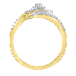 Diamond Bypass Promise Ring In 10K Yellow Gold (1/4 Ct. Tw.)