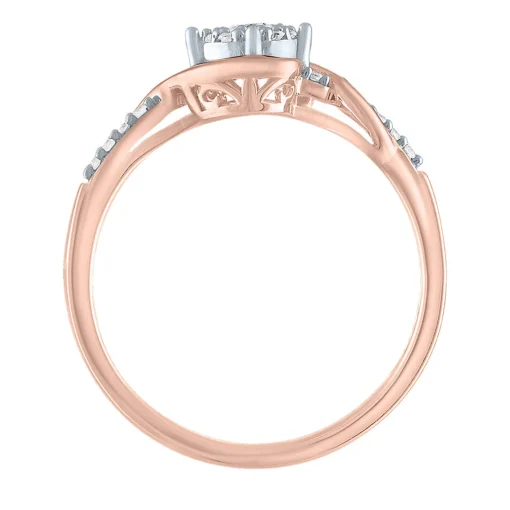 Diamond Bypass Promise Ring In 10K Rose Gold (1/5 Ct. Tw.)