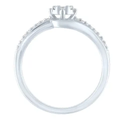 Diamond Bypass Promise Ring In Sterling Silver (1/7 Ct. Tw.)