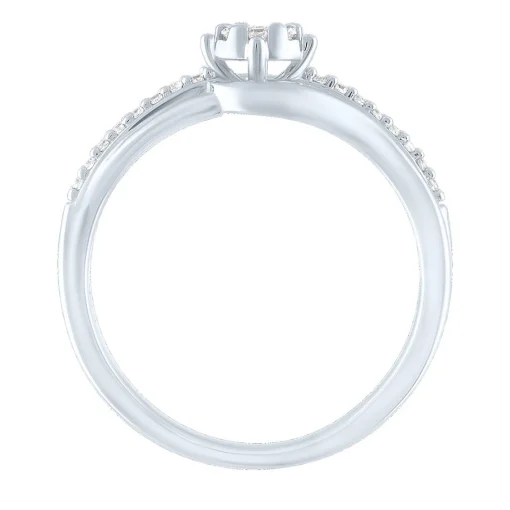 Diamond Bypass Promise Ring In Sterling Silver (1/7 Ct. Tw.)
