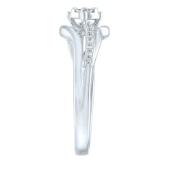 Diamond Bypass Promise Ring In Sterling Silver (1/7 Ct. Tw.)