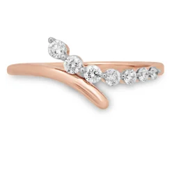 Diamond Bypass Ring In 10K Rose Gold (1/4 Ct. Tw.)