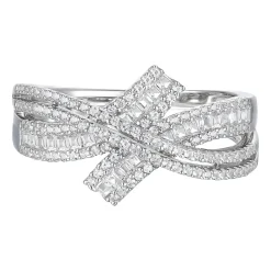 Diamond Bypass Ring In 10K White Gold (1/2 Ct. Tw.)