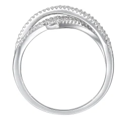 Diamond Bypass Ring In 10K White Gold (1/2 Ct. Tw.)