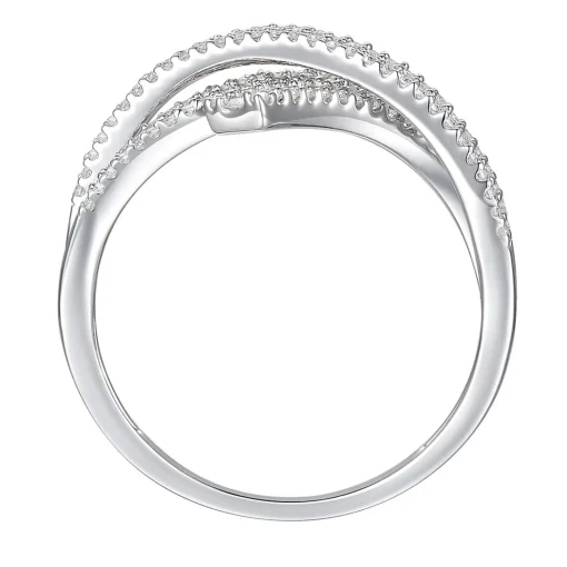 Diamond Bypass Ring In 10K White Gold (1/2 Ct. Tw.)