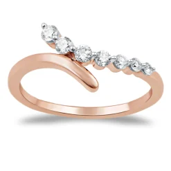 Diamond Bypass Ring In 10K Rose Gold (1/4 Ct. Tw.)