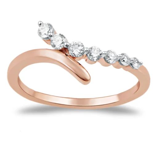 Diamond Bypass Ring In 10K Rose Gold (1/4 Ct. Tw.)