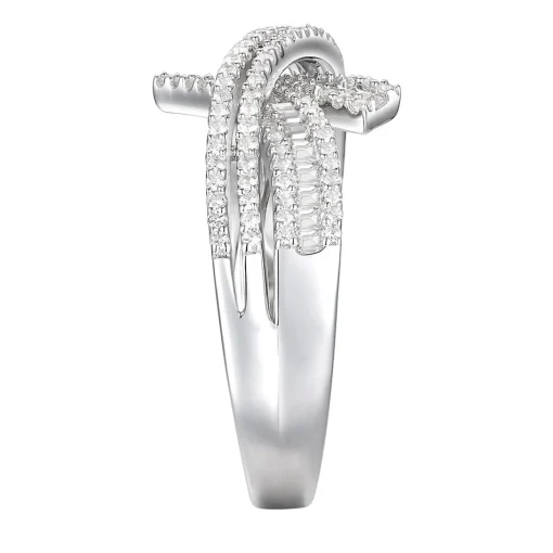 Diamond Bypass Ring In 10K White Gold (1/2 Ct. Tw.)