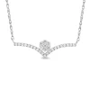 Diamond Chevron Cluster Necklace In 10K White Gold (1/4 Ct. Tw.)