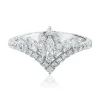 Diamond Chevron Ring In 14K White Gold (7/8 Ct. Tw.)
