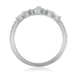 Diamond Chevron Ring In 14K White Gold (7/8 Ct. Tw.)