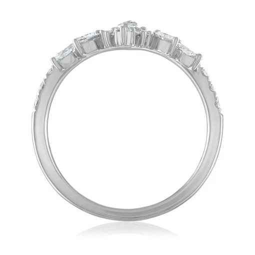 Diamond Chevron Ring In 14K White Gold (7/8 Ct. Tw.)