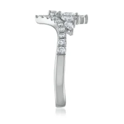 Diamond Chevron Ring In 14K White Gold (7/8 Ct. Tw.)