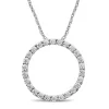 Diamond Circle Pendant In 10K White Gold (1/2 Ct. Tw.)