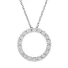 Diamond Circle Pendant With Illusion Settings In Sterling Silver (1/10 Ct. Tw.)