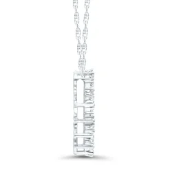 Diamond Circle Pendant With Prong Edges In 10K White Gold (3/8 Ct. Tw.)
