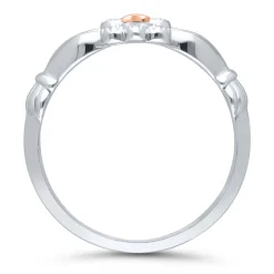Diamond Claddagh Ring In Sterling Silver & 14K Rose Gold