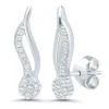 Diamond Climber Earrings In 10K White Gold (1/8 Ct. Tw.)
