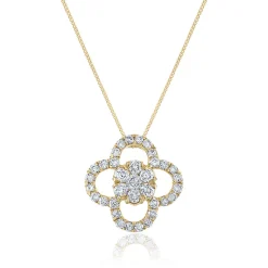 Diamond Clover Pendant In 14K Yellow Gold (1/3 Ct. Tw.)
