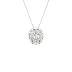 Diamond Cluster Bezel Pendant In 10K Gold (1/4 Ct. Tw.)