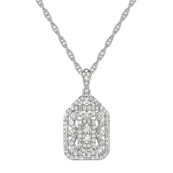 Diamond Cluster Drop Pendant In 10K White Gold (1/2 Ct. Tw.)